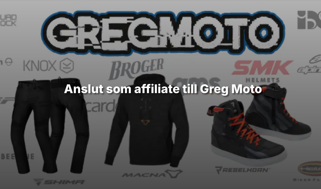 Join Greg Moto's Affiliate page and start earning money 