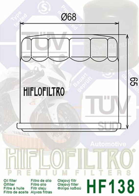 HIFLOFILTRO Oil Filter Glossy Black - HF138 HF138