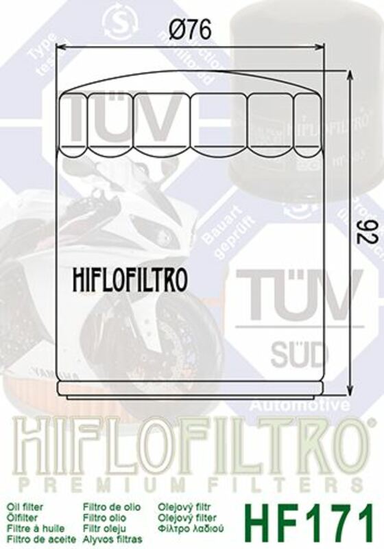 HIFLOFILTRO Oil Filter Glossy Black - HF171B HF171B