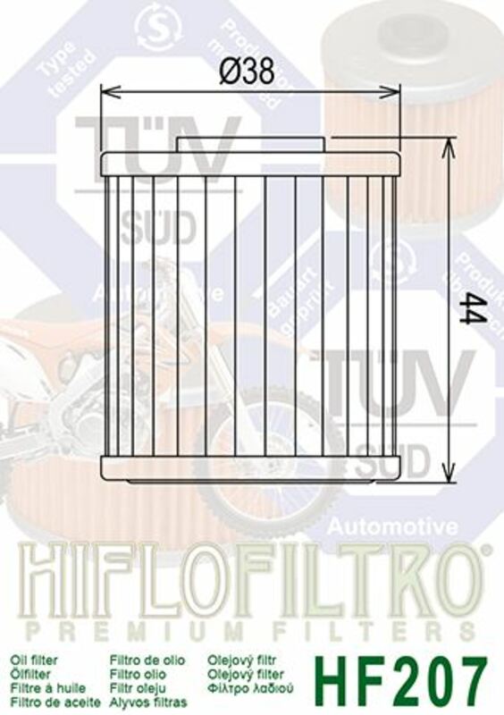 HIFLOFILTRO Oil Filter - HF207 HF207