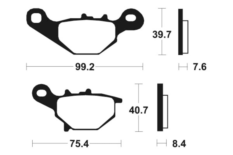 Tecnium MX / ATV Poussinets de frein en métal fritté - MO202 1022855