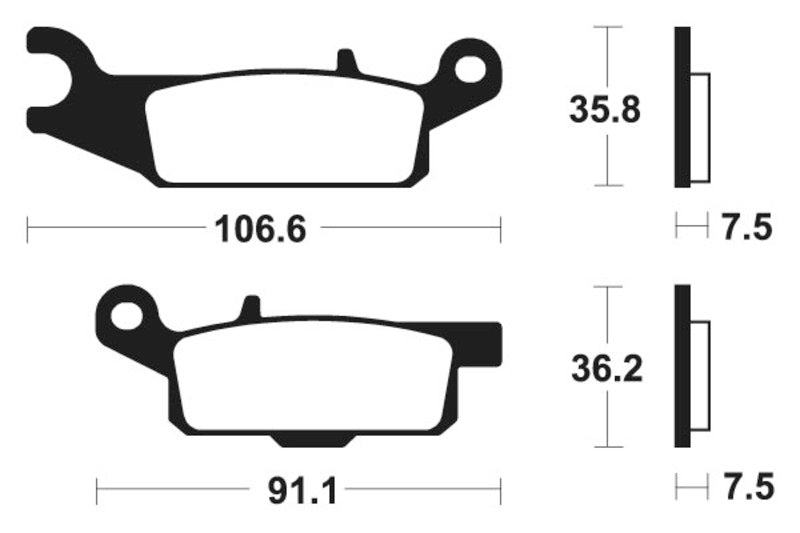 Tecnium MX / ATV Poussinets de frein en métal fritté - MO349 1022890