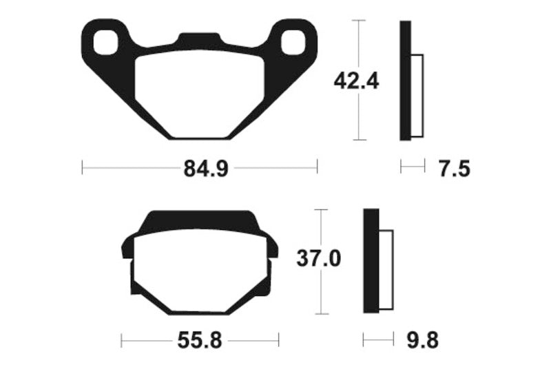 Tecnium MX / ATV Poussinets de frein en métal fritté - MO86 1022922