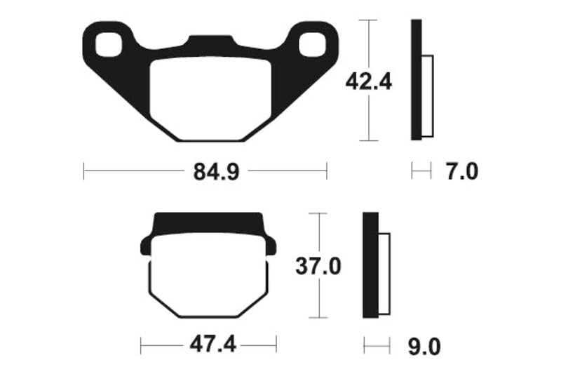 Tecnium MX / ATV Poussinets de frein en métal fritté - MOA044 1022926