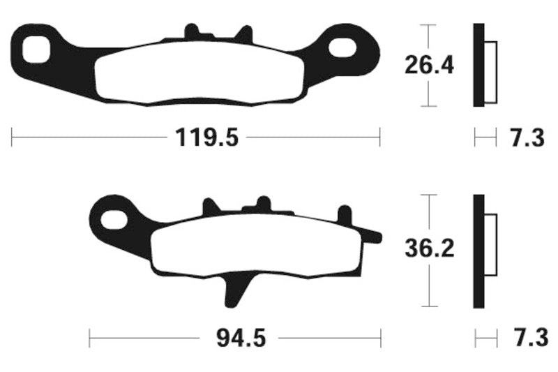 Tecnium Racing MX / ATV Poussinets de frein en métal fritté - MOR226 1022962