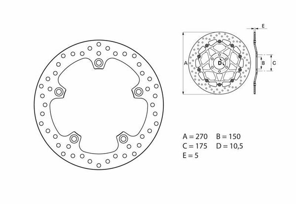 Brembo Serial Round Freed Brake Disc 68B407G0