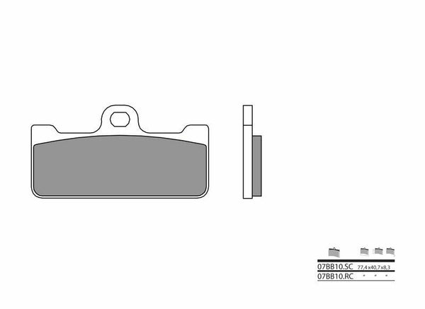 Brembo Competition Poussinets de frein en céramique en carbone - 07BB10RC 07BB10RC