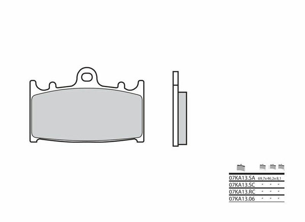Brembo Street Poussinets de frein à fritte - 07KA13SA 07KA13SA