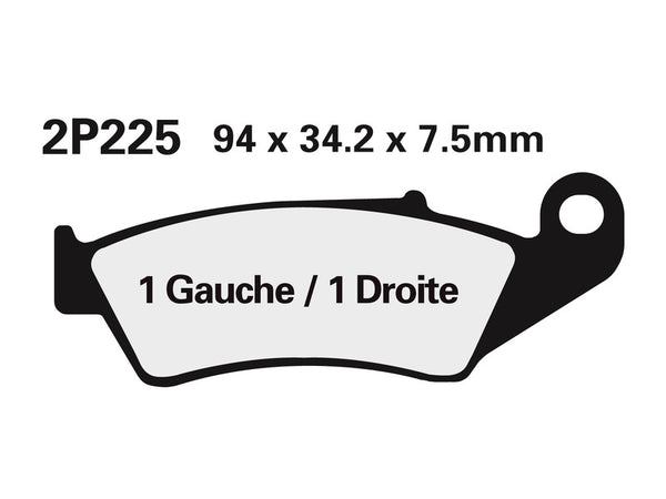 Nissin Street / Off-Road Fintered Metal Brake Pads-2P-225ST-MX 2P-225ST-MX