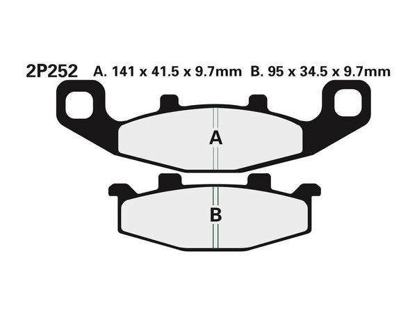 Nissin Street Semi-Metallic Brake Pads-2p-252ns 2p-252NS