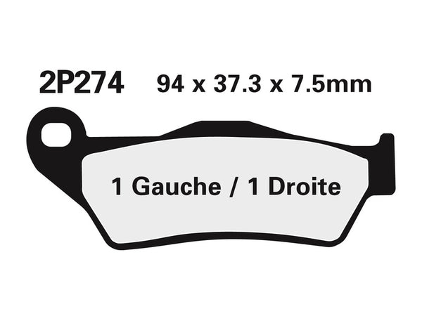 Nissin Street / Off-Road Fintered Metal Brake Pads-2P-274ST-MX 2P-274ST-MX