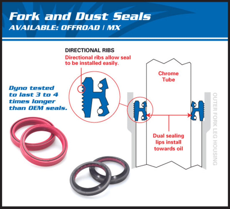 ALL BALLS Fork Oil Seals & Dust Covers - 43x55x10,5 mm 56-136