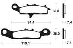 Tecnium ATV Sintered Metal Brake Pads - 01624798 1048030