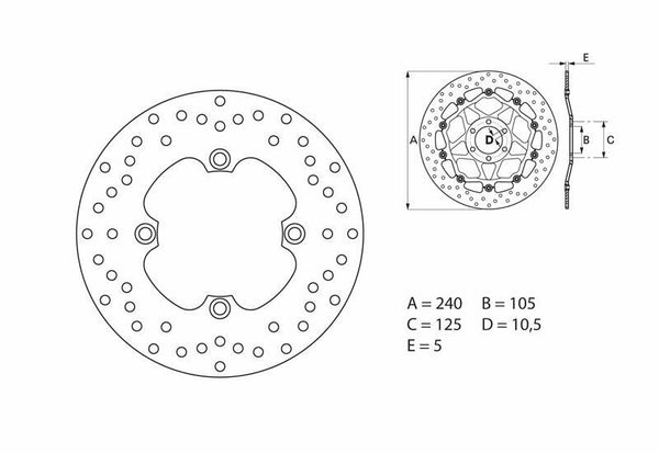 Disque de frein fixe à ronde Brembo 68B40780