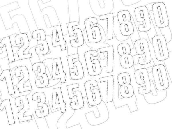 Numéro de course Blackbird 0 13x7cm blanc 5047/10/0