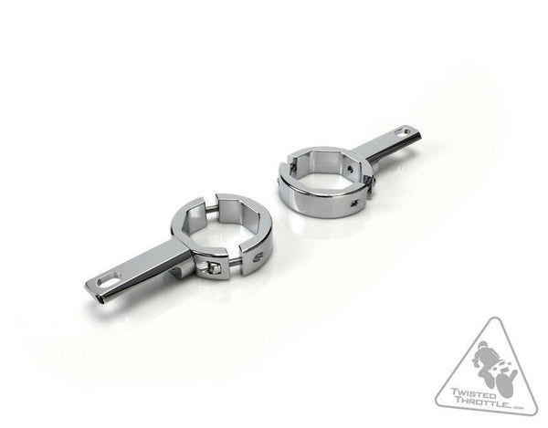 Denali fork clip for light mount Ø39–49 mm - chrome