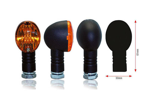 Bihr Basic Blinkers - Black avec objectif orange | Universel 002-1 (paire)