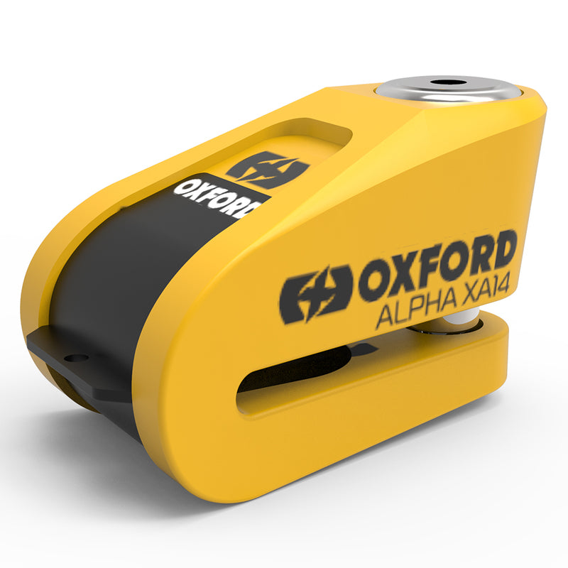 Oxford Alpha XA14 Lock de disque d'alarme Ø14 mm en acier inoxydable noir / jaune LK217