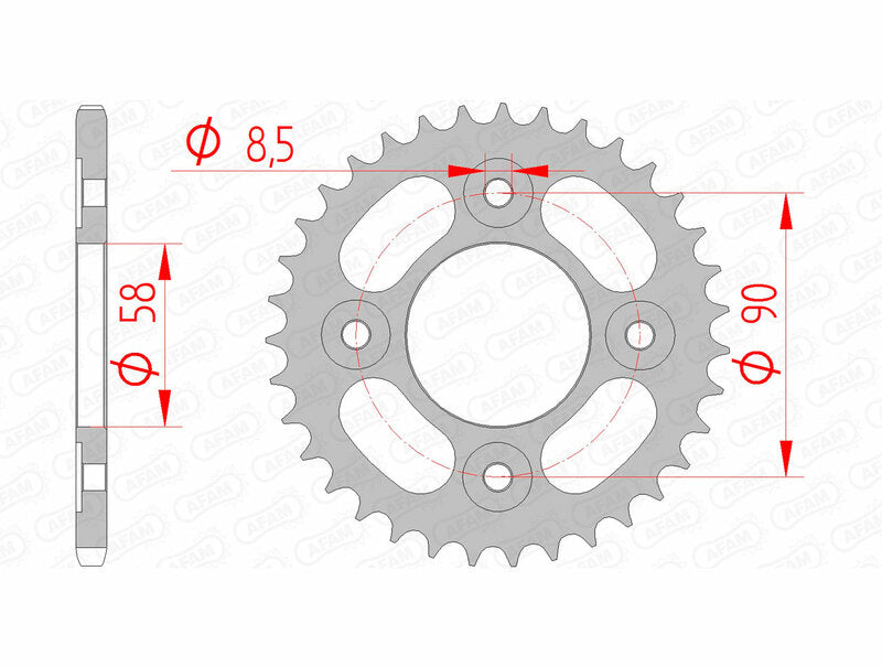 Afam steel standard rear spropet 10117 - 420