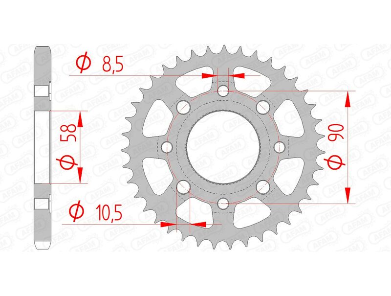 AFAM STEEL STANDARD REAR SPROPET 10201 - 428