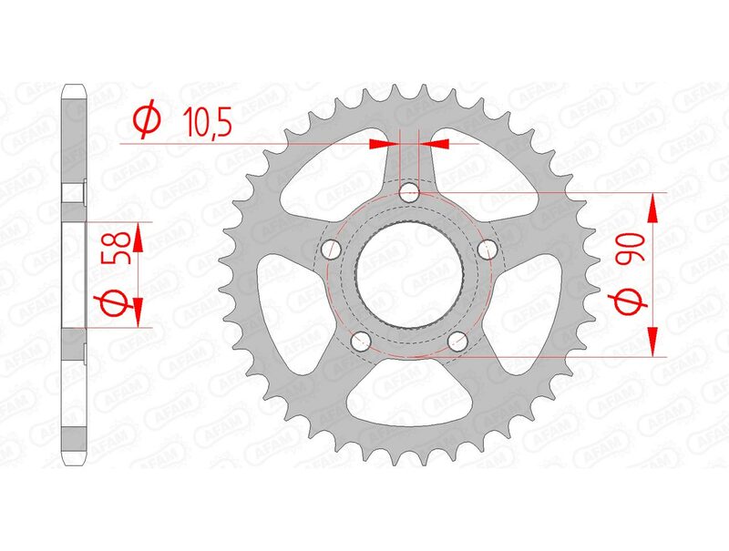 AFAM Steel Standard Rear Sprock 10215 - 520