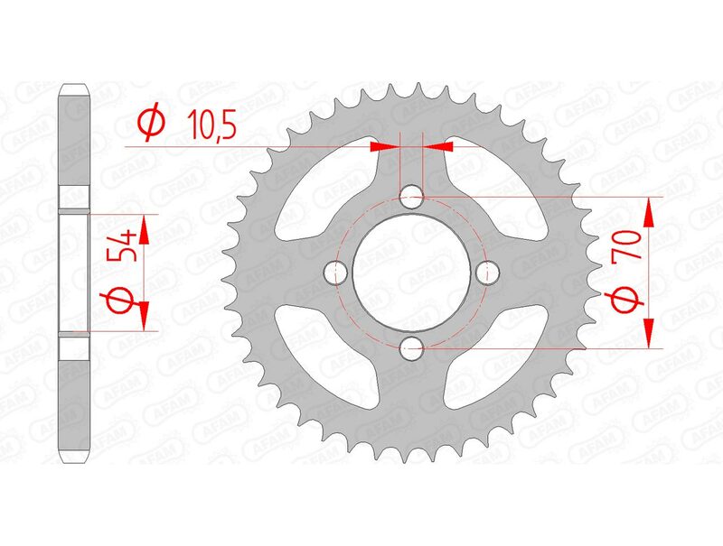 AFAM Steel standard Sprock arrière 10229 - 428