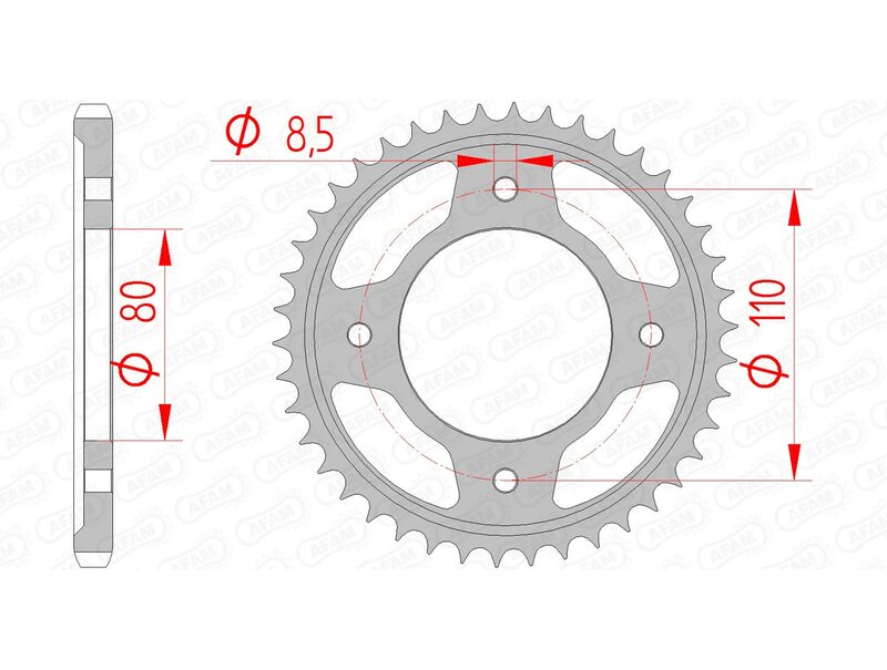 AFAM Steel standard Sprock arrière 10235 - 428