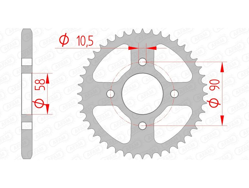 AFAM Steel standard Sprock arrière 10236 - 428