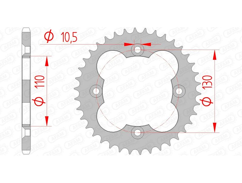 AFAM Steel standard Sprock arrière 10318 - 520