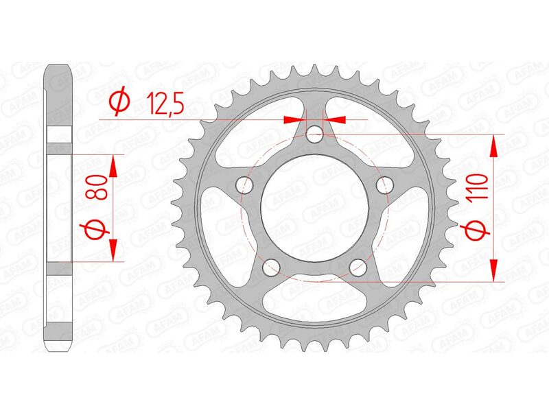 AFAM Steel standard Sprock arrière 10605 - 530