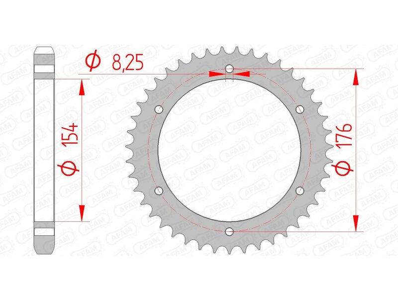 AFAM Steel standard Sprock arrière 10607 - 530