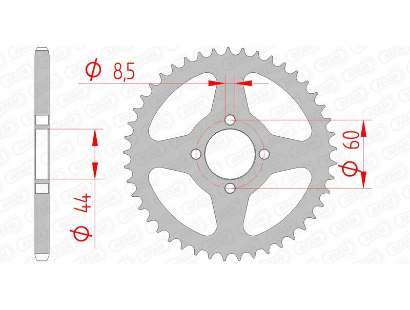 AFAM Steel standard Sprock arrière 12100 - 420