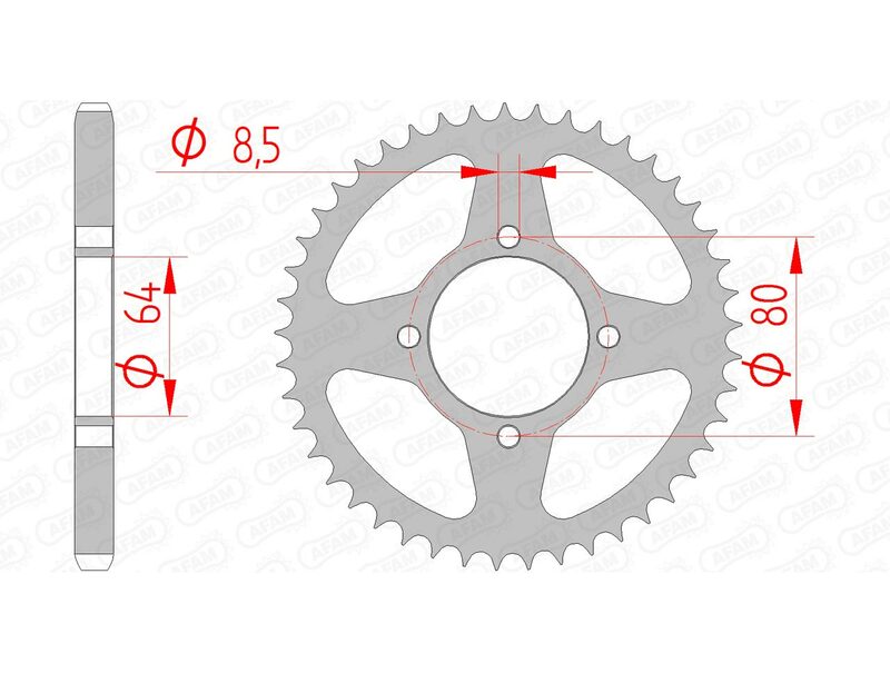 AFAM Steel standard Sprock arrière 12200 - 428