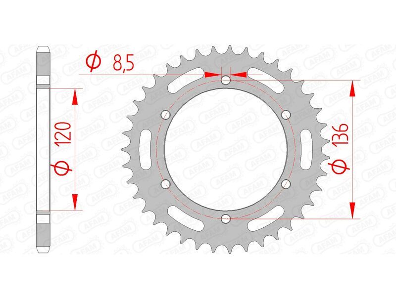 AFAM Steel standard Sprock arrière 12304 - 520