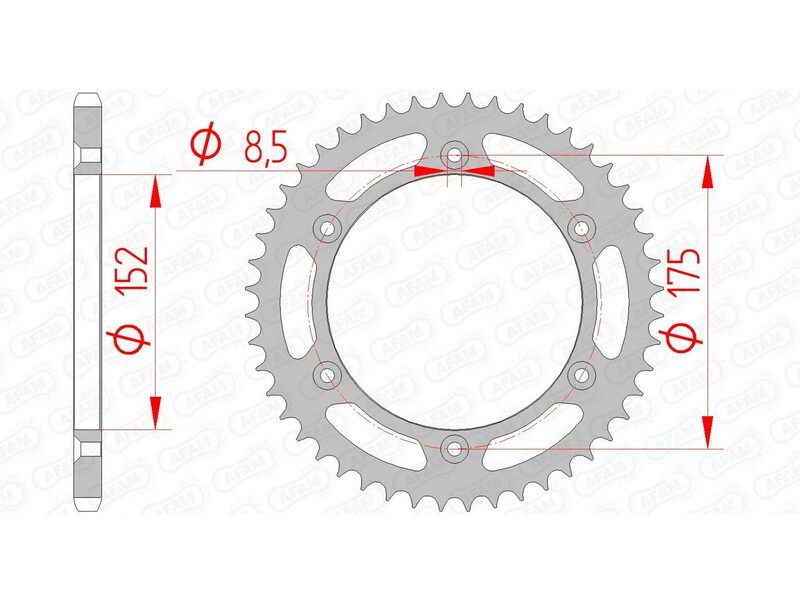 AFAM Steel standard SPROPET 12508 - 520