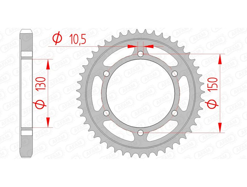 AFAM Steel standard Sprock arrière 12801 - 530