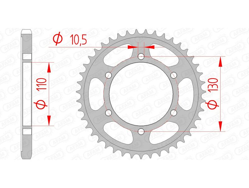 AFAM Steel standard Sprock arrière 12815 - 525