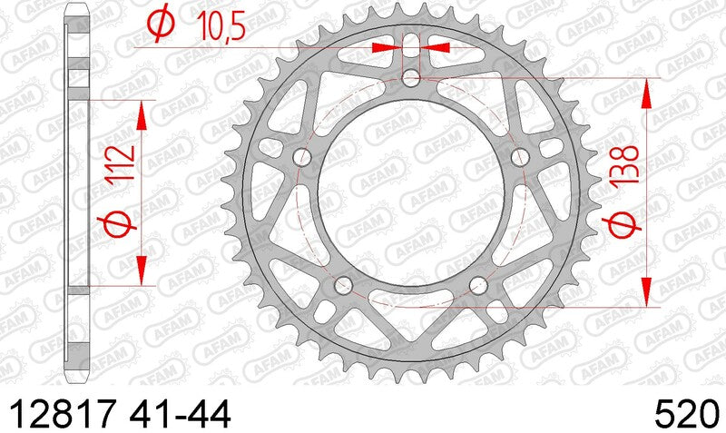 AFAM Steel standard Sprock arrière 12817 - 520