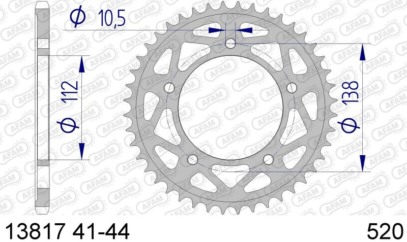 Pignon arrière en aluminium AFAM 13817 - 520