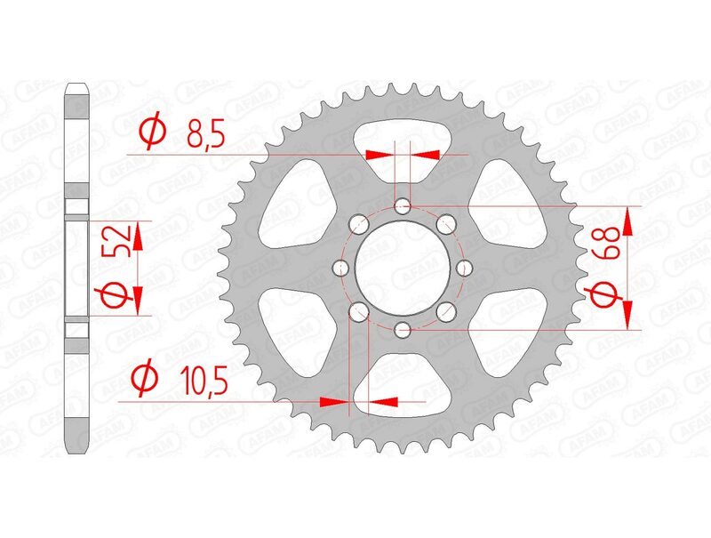 AFAM Steel standard Sprock arrière 14100 - 420