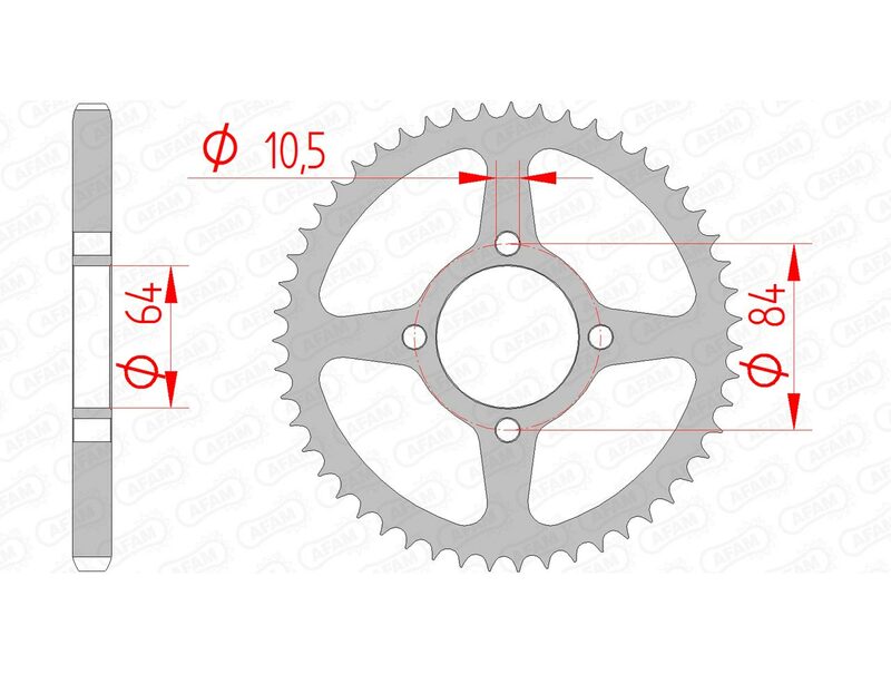 AFAM Steel Standard Rear Sprock 14215 - 428