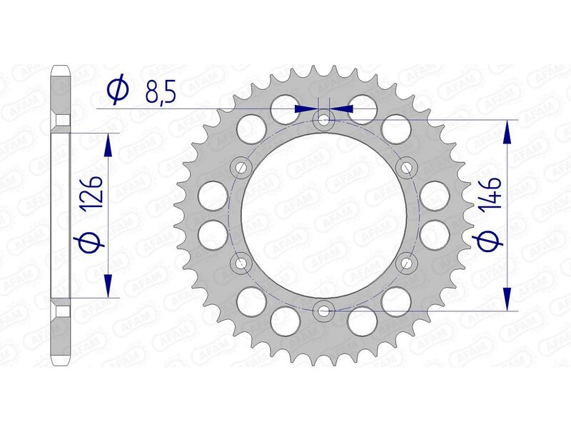 AFAM en aluminium arrière parlé 15203 - 520