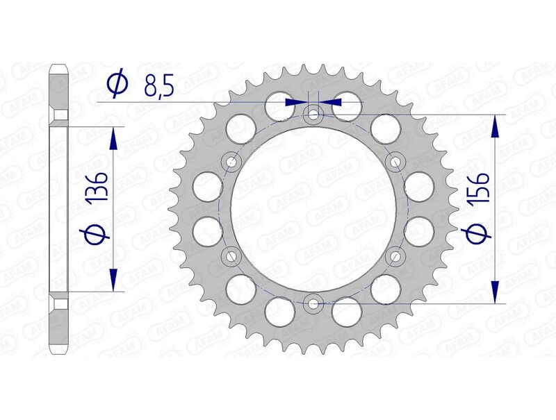 AFAM en aluminium arrière parlé 15206 - 520