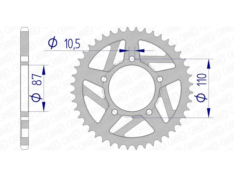 AFAM Aluminium arrière parlé 15405 - 520