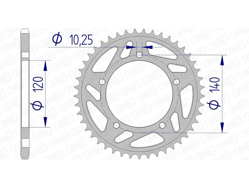 AFAM en aluminium arrière parlé 15605 - 520