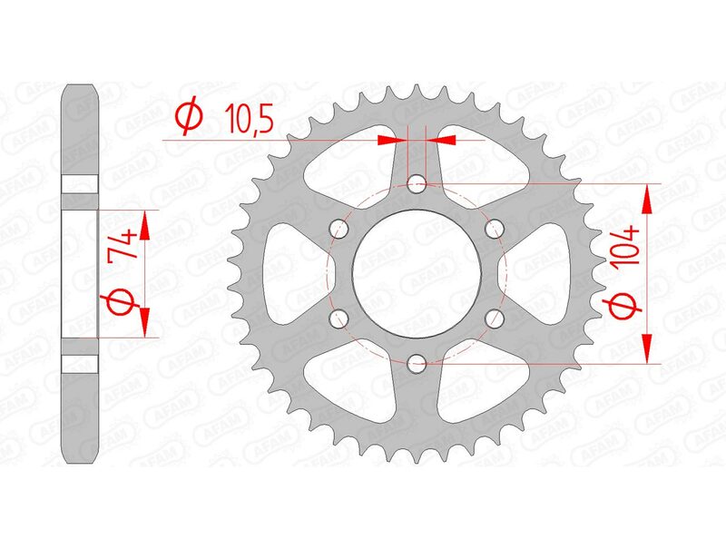 AFAM Steel standard Sprock arrière 16401 - 530