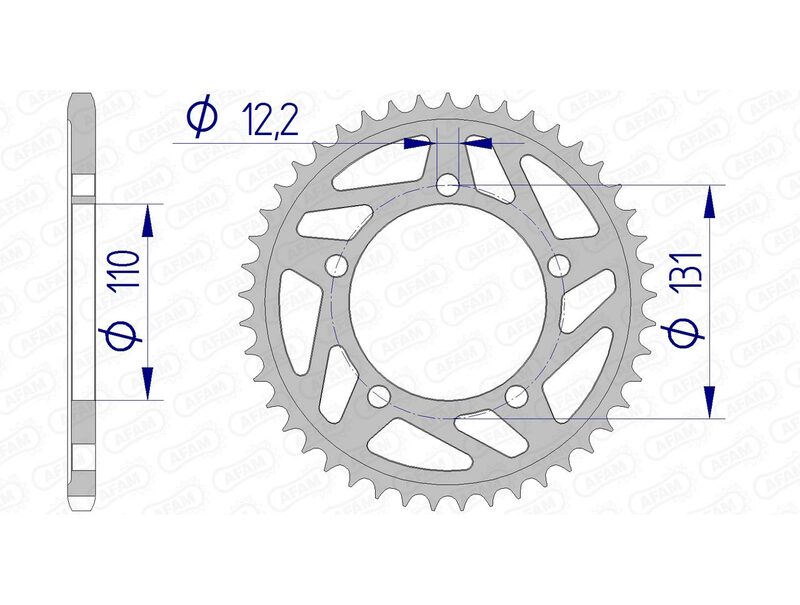 AFAM en aluminium arrière parlé 165801 - 520