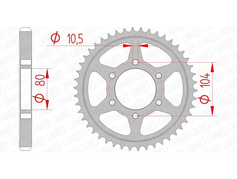 AFAM Steel standard Sprock arrière 16604 - 530