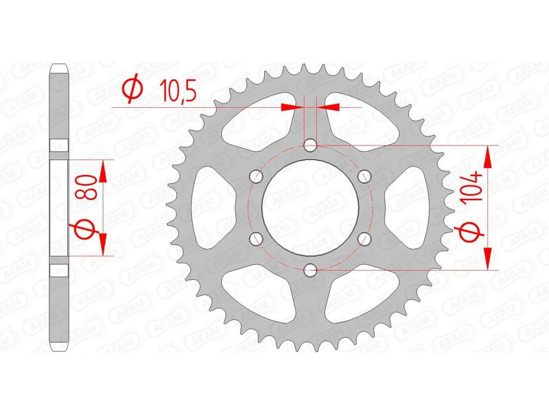 AFAM Steel standard Sprock arrière 16606 - 520