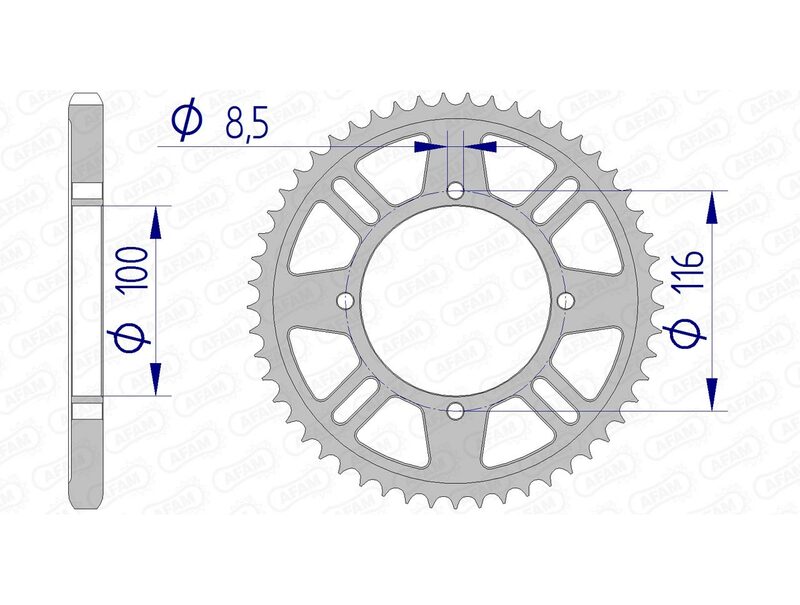 AFAM en aluminium arrière parlé 17105428